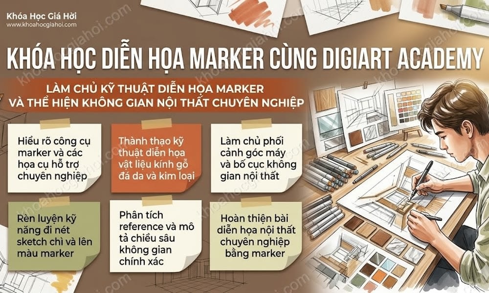 Khóa Học Diễn Họa Marker Cùng Digiart Academy