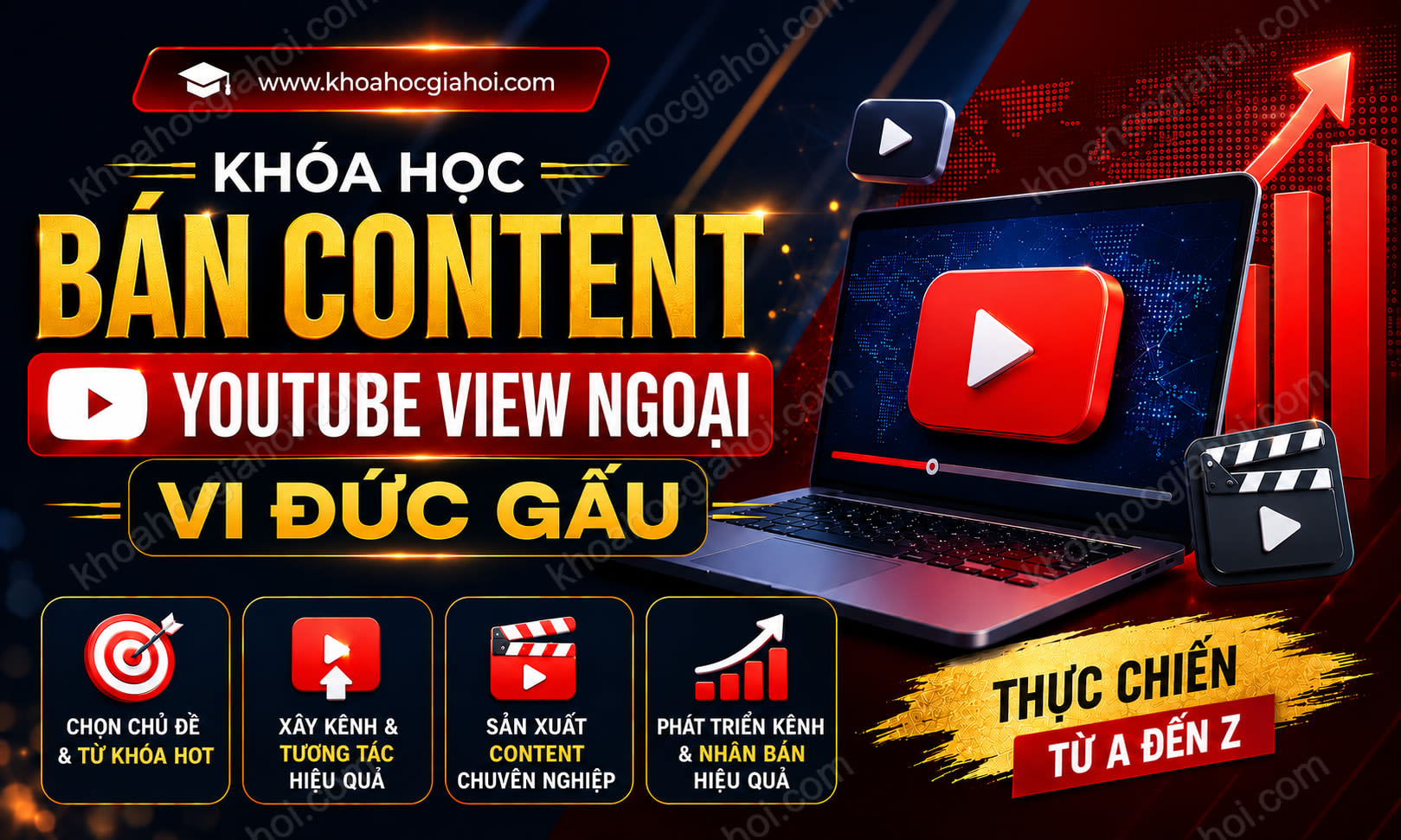 Khóa Học Bán Content Youtube View Ngoại Vi Đức Gấu