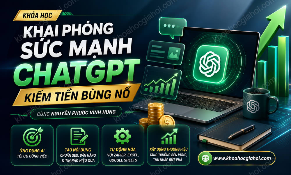 Khóa Học Khai Phóng Sức Mạnh Chatgpt – Kiếm Tiền Bùng Nổ Cùng Nguyễn Phước Vĩnh Hưng