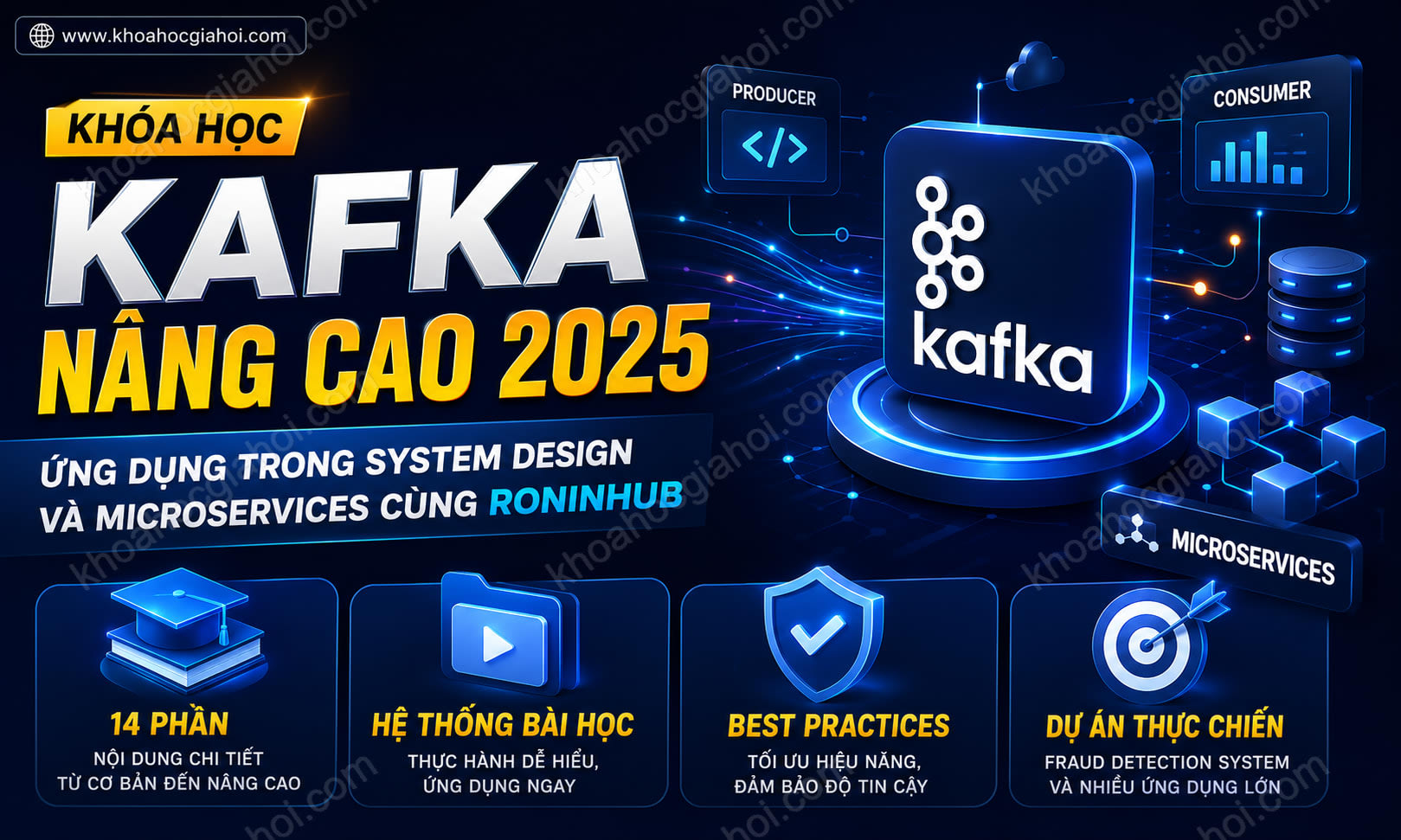 Khóa Học Kafka Nâng Cao 2025 – Ứng Dụng Trong System Design Và Microservices Cùng Roninhub