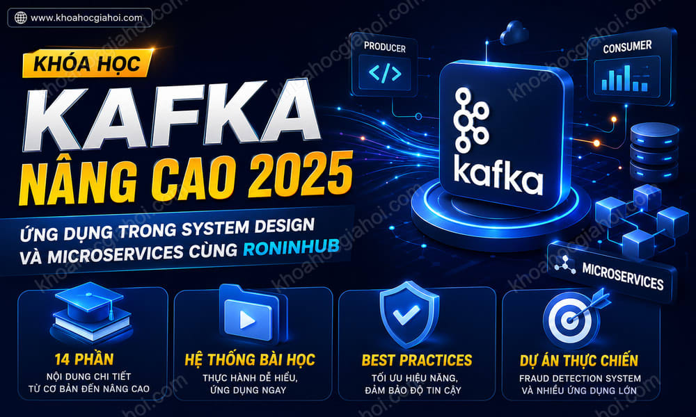 Khóa Học Kafka Nâng Cao 2025 – Ứng Dụng Trong System Design Và Microservices Cùng Roninhub