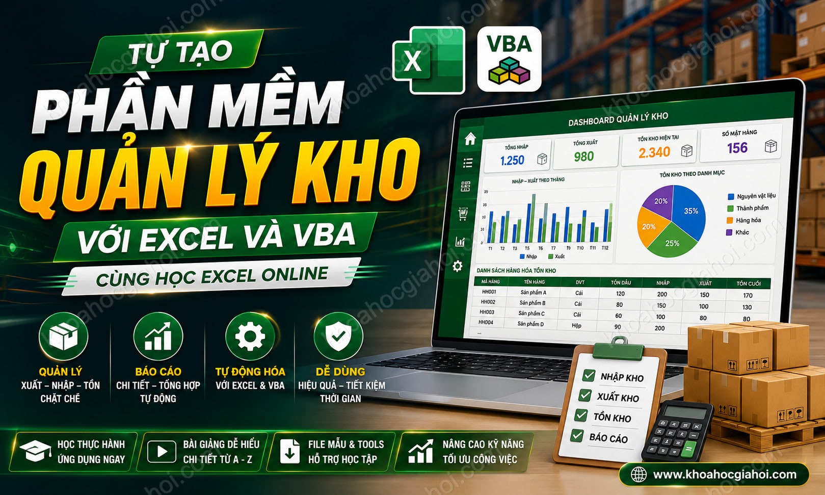 Tự Tạo Phần Mềm Quản Lý Kho Với Excel Và Vba Cùng Học Excel Online