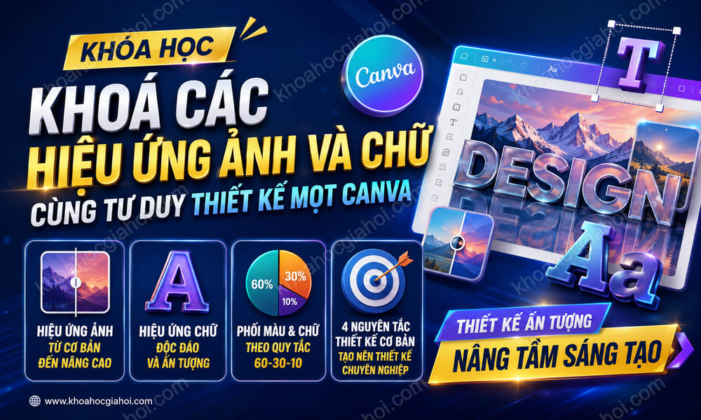 Khoá Các Hiệu Ứng Ảnh Và Chữ Cùng Tư Duy Thiết Kế Mọt Canva