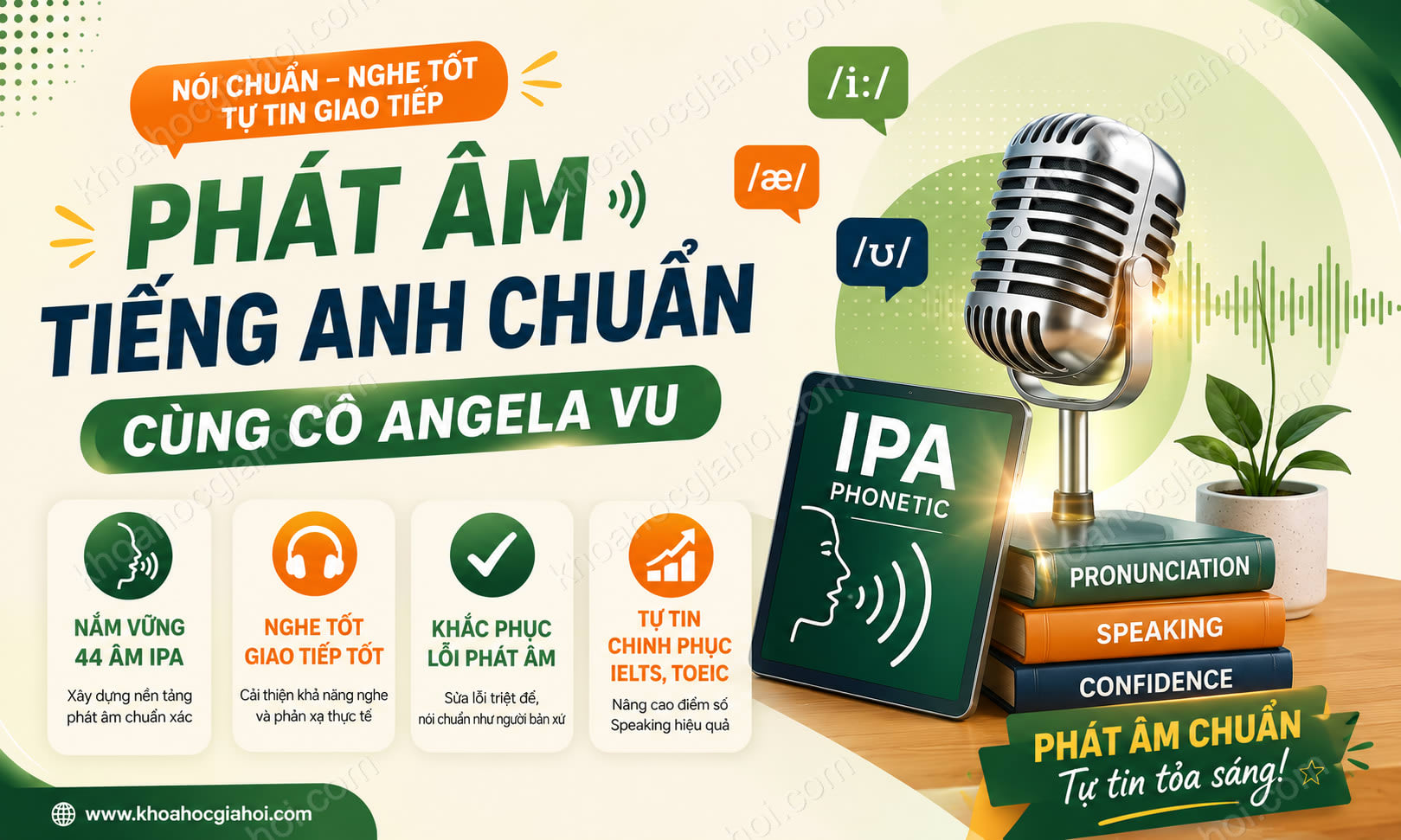Khóa Học Phát Âm Tiếng Anh Chuẩn Cùng Cô Angela Vu
