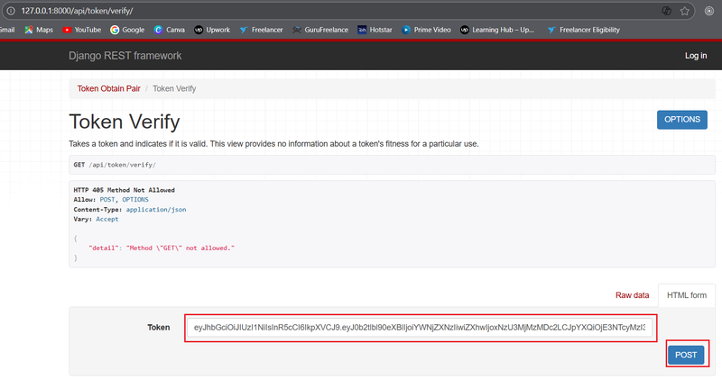 Verifying access token where we got from token generation.