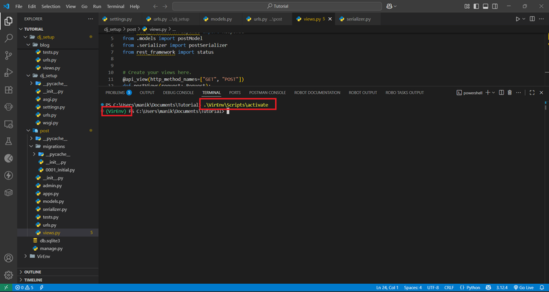 Activated Virtual Environment