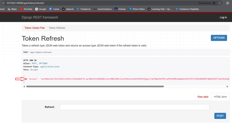 Refreshed access token