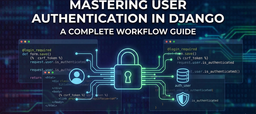 Learn to implement a full authentication system in Django. Cover built-in user models, custom forms, secure login flows, and page restrictions today.