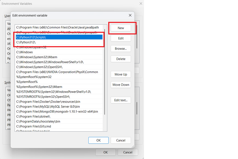 Addition of python paths