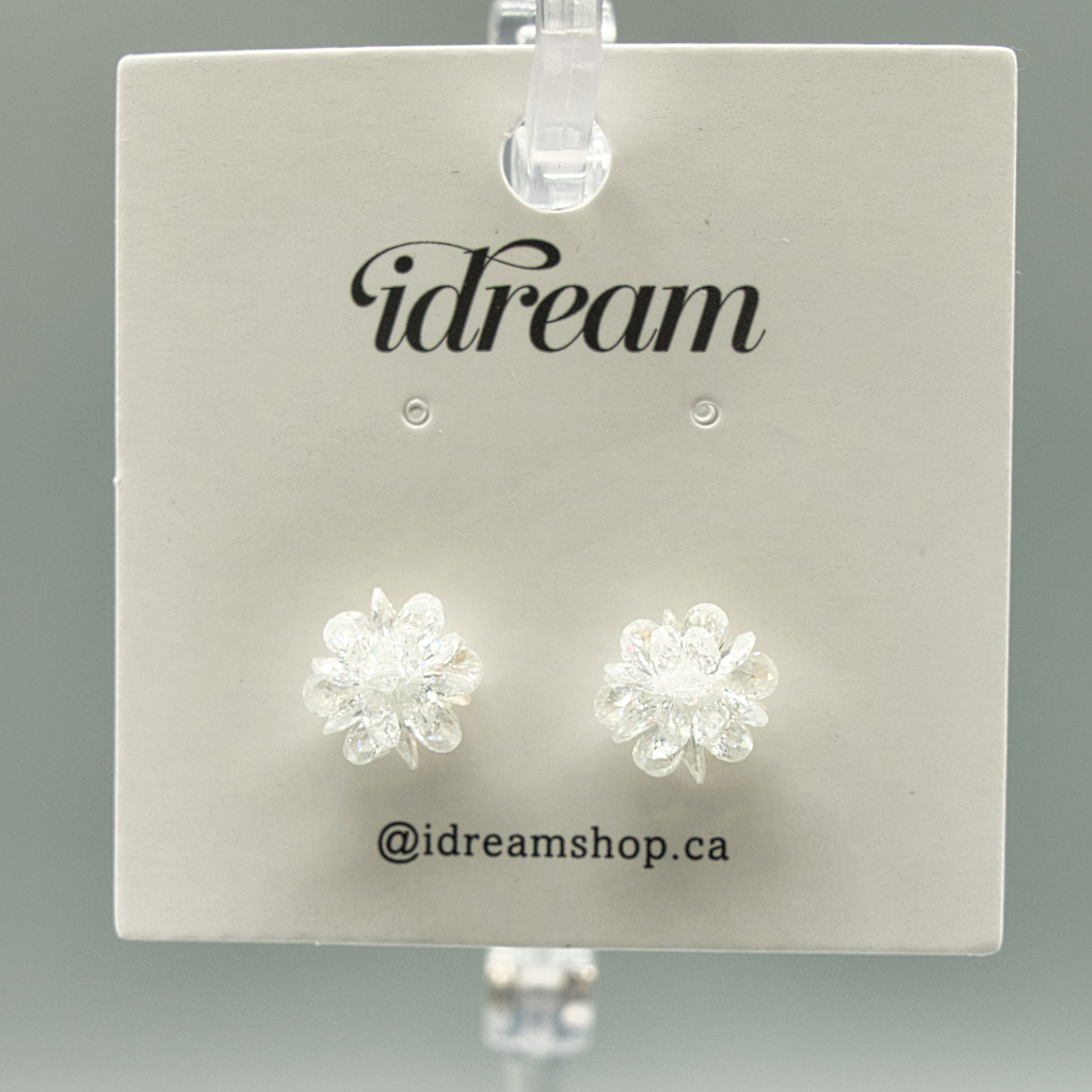 Crystal Flower Stud Earrings