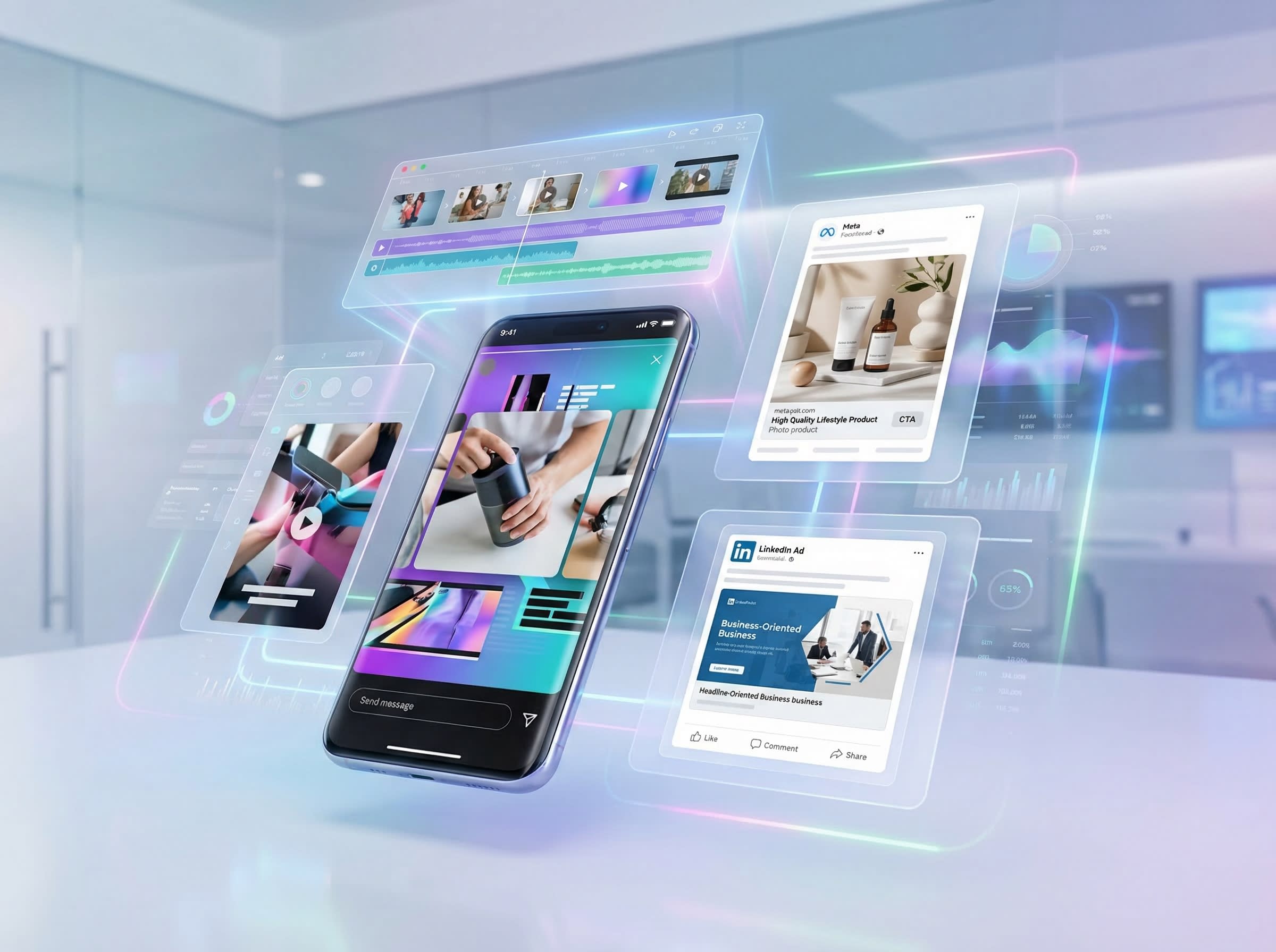 Social media ad creatives produced with AI