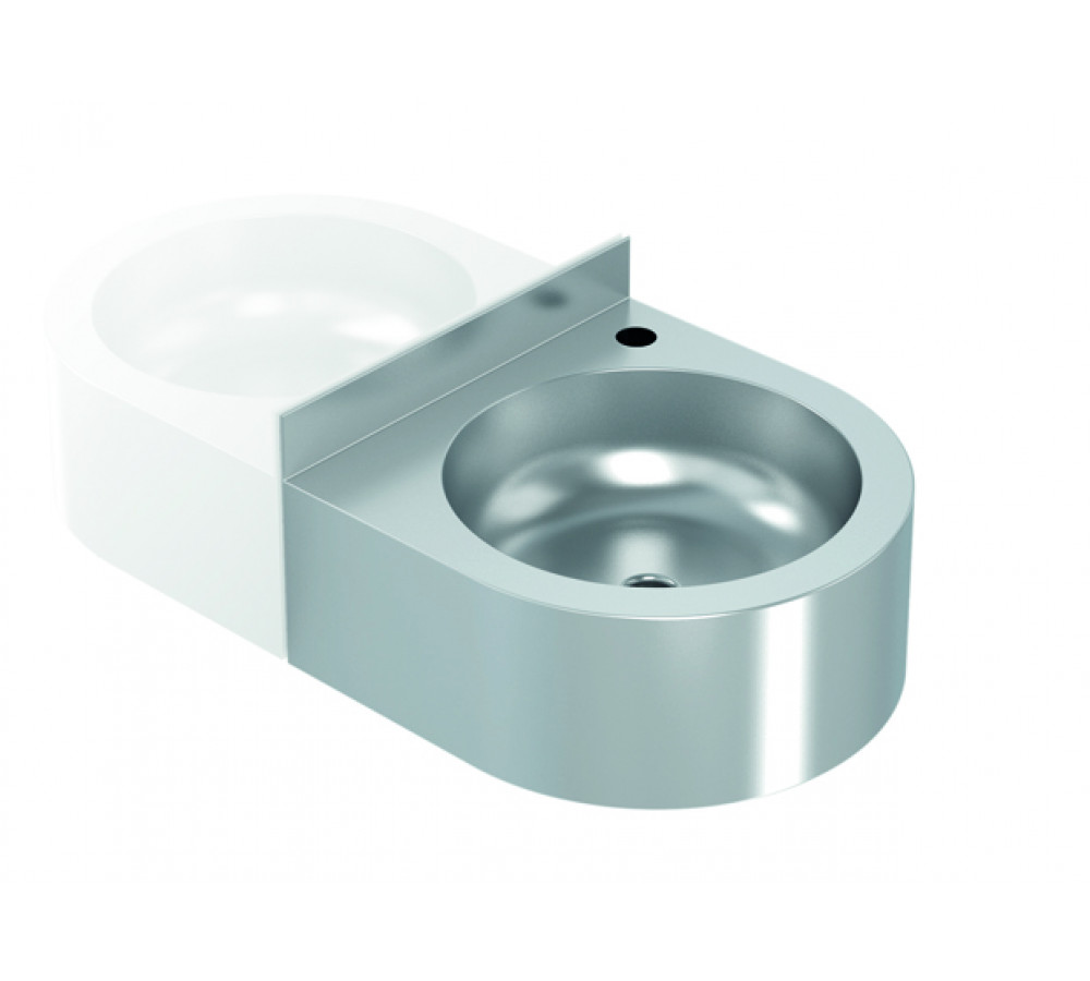 Круглая настенная раковина, матовая нержавеющая сталь GW08 25 04 01