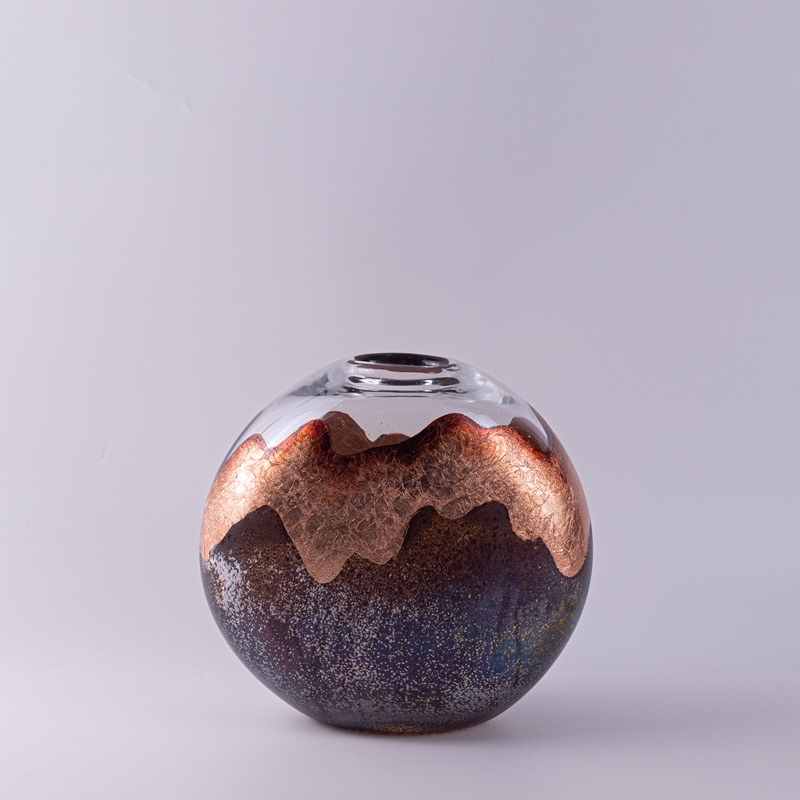 Copper Foil Globe Vase