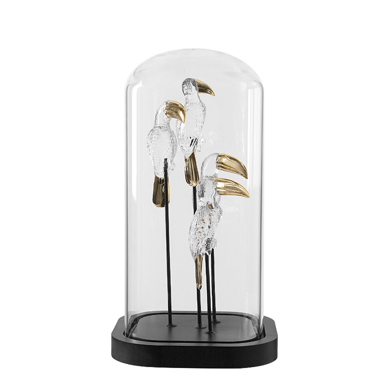 Glass Dome with Toucan