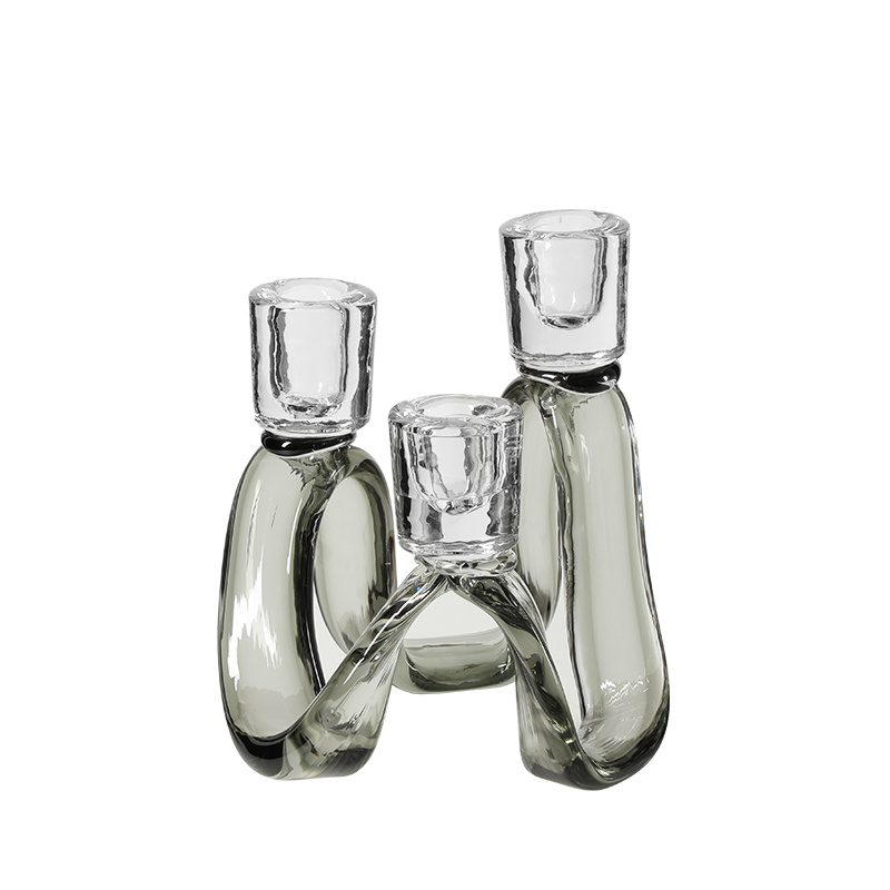 Twisted Glass Candlestick Set