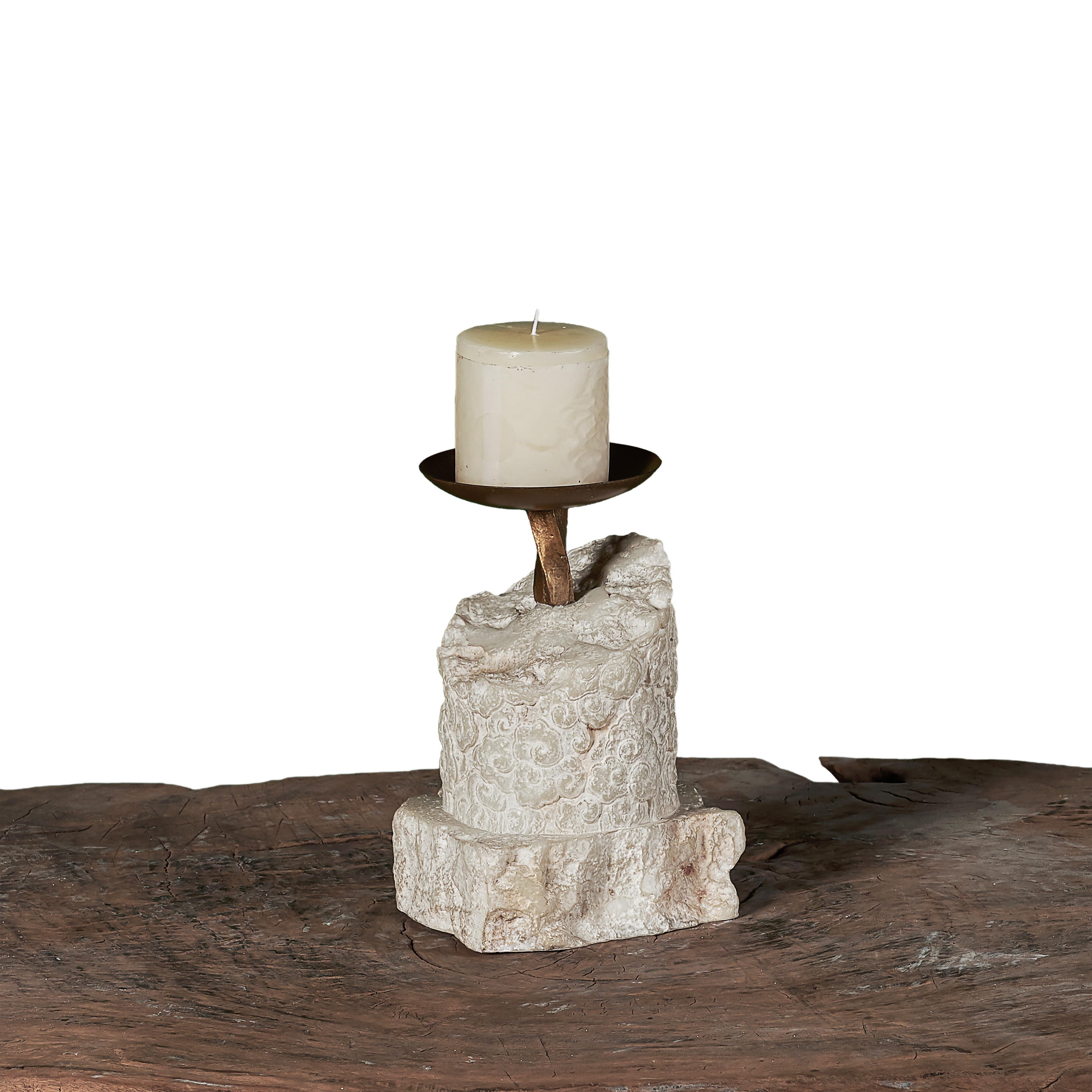 Carved Floral Candle Block