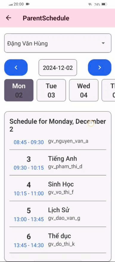 Timetable Screenshot