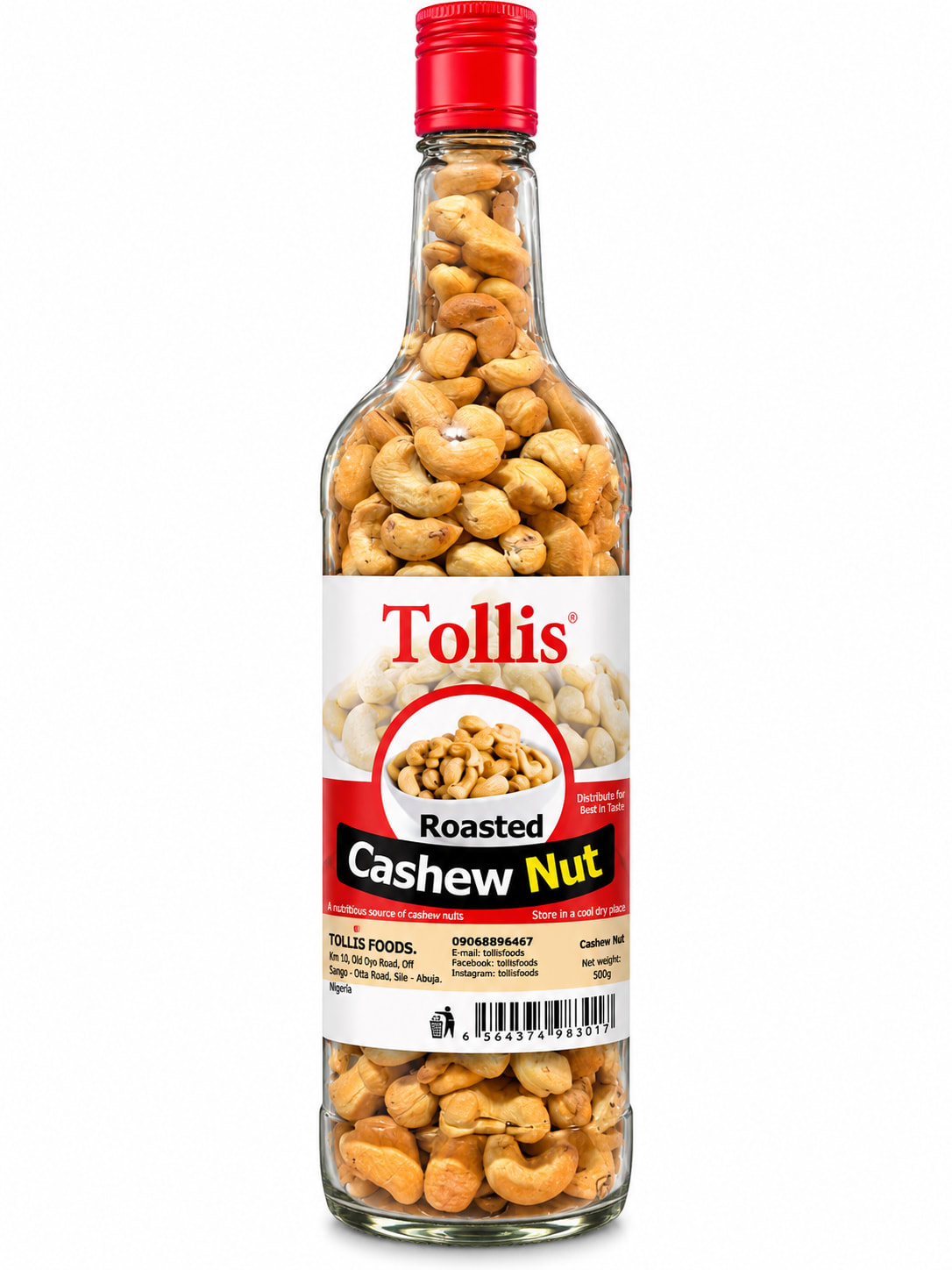 Tollis Roasted Cashew Nut Bottle