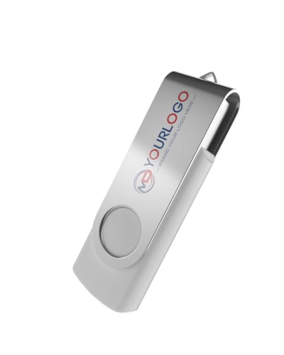 Custom Swivel Promotional USB Drives with Logo - Bulk Classic Twist Flash Drives - Alternate View