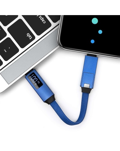 Magnetic Charging Cable Wholesale | 100W 5A 3-in-1 Keychain USB Cord with LED Display - Alternate View