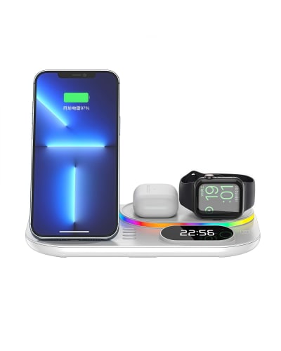 Ultra-Slim RGB Portable Wireless Charging Station | Samsung & Apple Compatible Multi-Device Pad - Main View