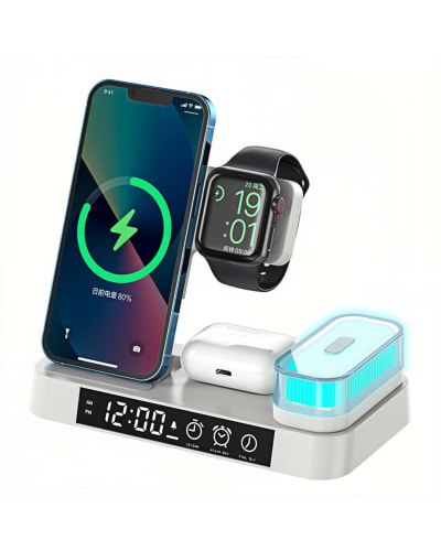 Custom Wireless Charger with Logo 4-in-1 RGB Ambient Light | 15W Max Fast Charging Station - Main View