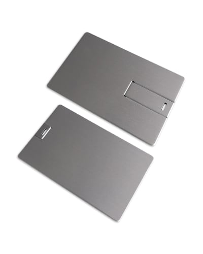 Custom Card USB Drives Metal Aluminum with Laser Engraved Logo 128MB-256GB - Alternate View