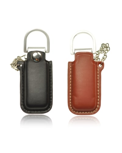 Personalized Flash Drives Bulk Detachable Leather Pouch with Keychain - Main View