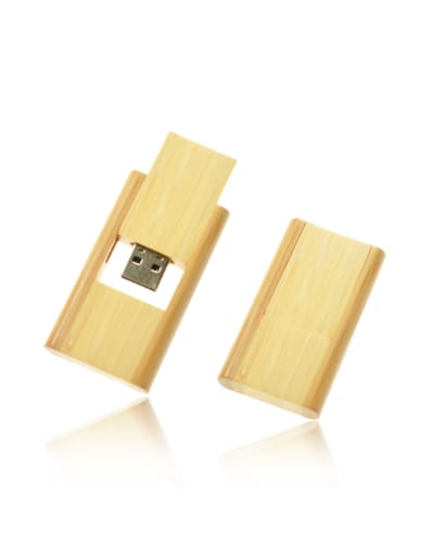 Printed USB Memory Sticks Swivel Flip Design Bamboo & Maple Wood Flash Drive - Main View