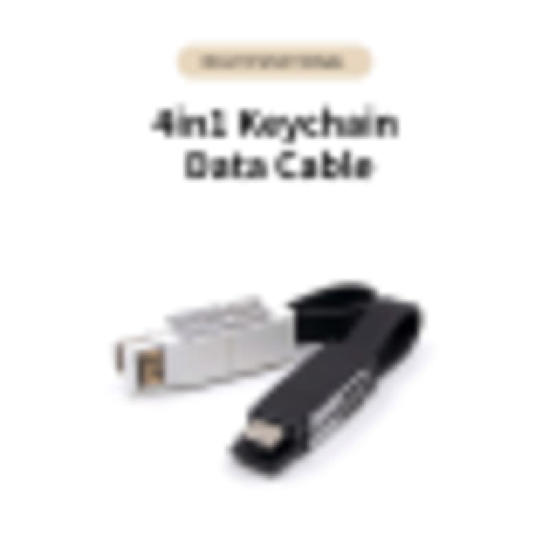 Branded USB Cables Wholesale | 4-in-1 Magnetic Keychain 2A Fast Charging Flat Cord - Gallery 2