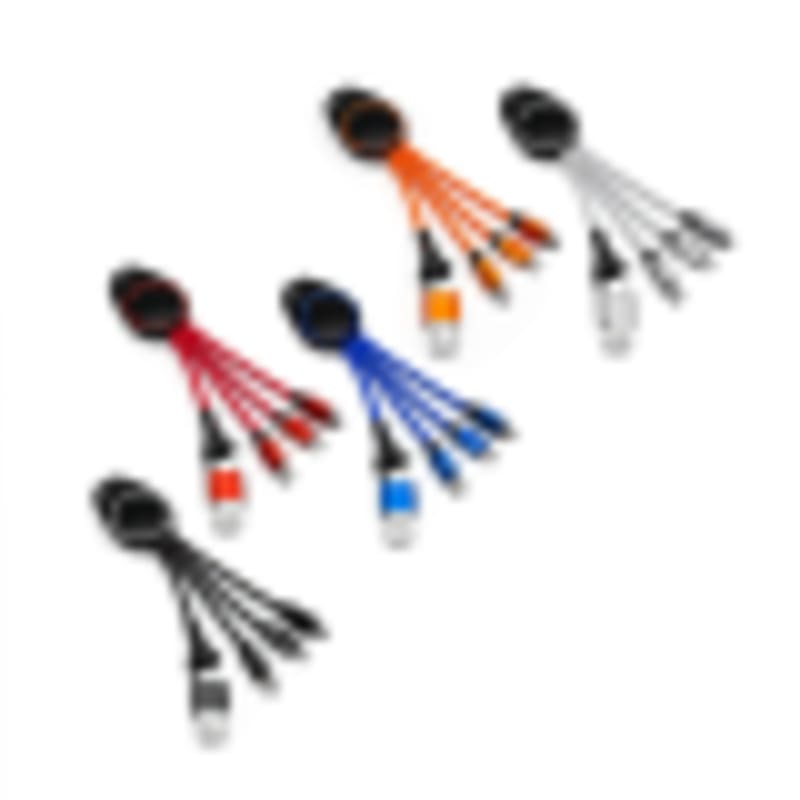 LED Logo Charging Cable | 5-in-1 Keychain Fast Charging Braided Cord - Gallery 3