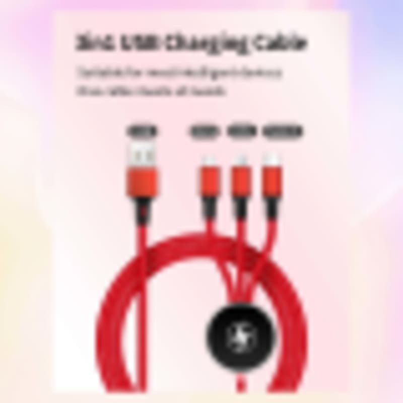 Promotional USB Cable | 3A 3-in-1 & 5-in-1 LED Logo Nylon Braided Charging Cord - Gallery 4