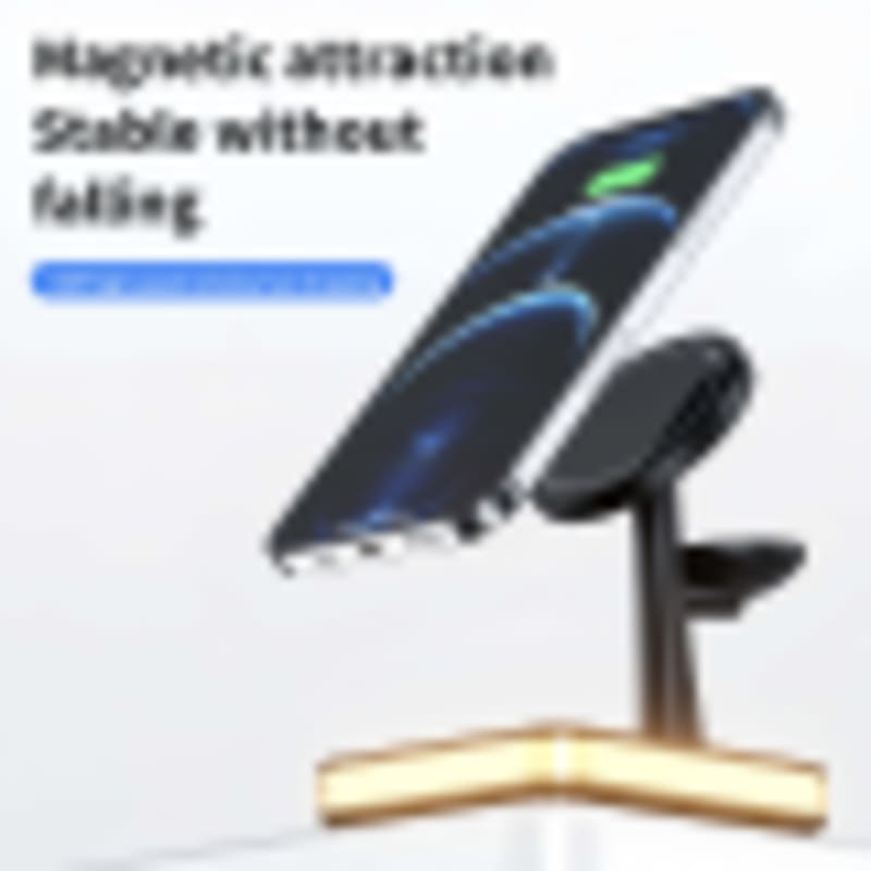 Magnetic Wireless Charger 3-in-1 Stand with Dimmable LED Night Light | 15W Max Fast Charging Station - Gallery 3