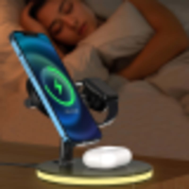 Versatile Desktop Docking Station | Wireless Charger with LED Light for Hotels & Offices - Gallery 2