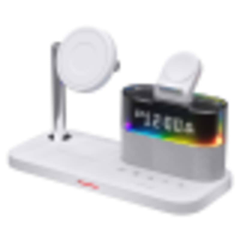 Wireless Charger with Digital Display 5-in-1 with RGB Ambient Light | 15W Max Fast Charging Station - Gallery 3