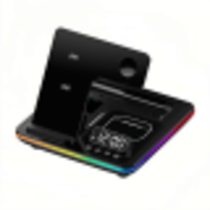 Home Wireless Charger 5-in-1 with Digital Clock & 2-Level LED Night Light | 15W Max Fast Charging Station - Gallery 4