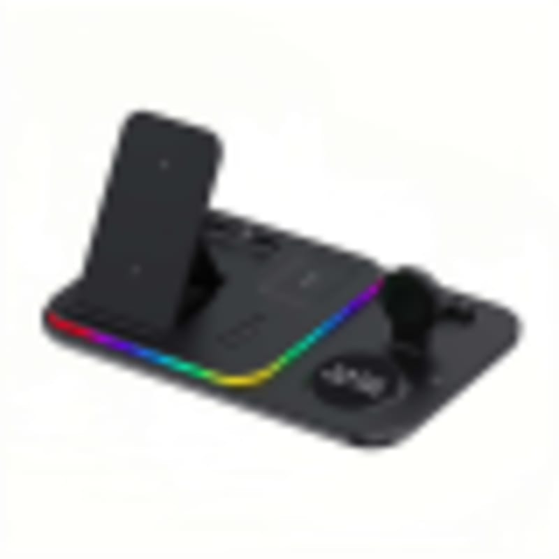 Wireless Charger for Smart Watch 3-in-1 with RGB Ambient Light | 15W Fast Charging Station with USB Port - Gallery 4
