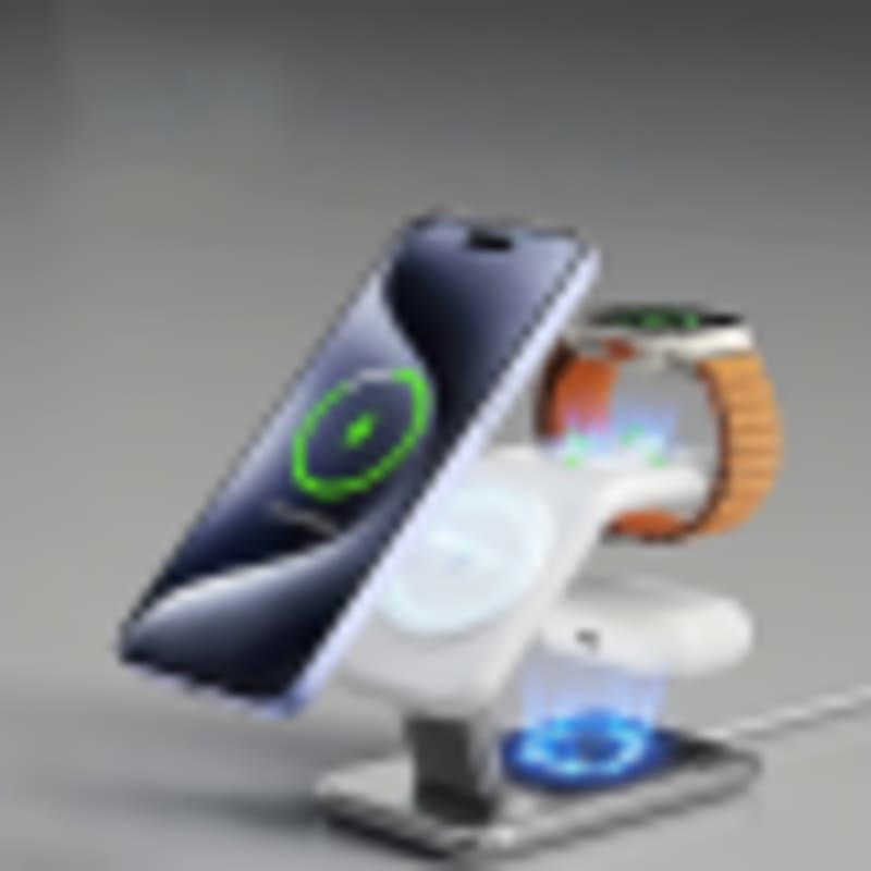 Business Gift Wireless Charger 3-in-1 Magnetic with Premium Zinc Alloy Base | 15W Max Fast Charging Station - Gallery 2