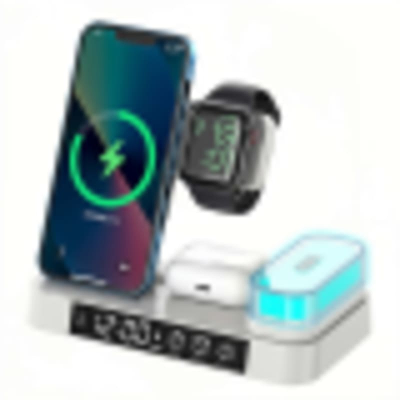 Custom Wireless Charger with Logo 4-in-1 RGB Ambient Light | 15W Max Fast Charging Station - Gallery 2
