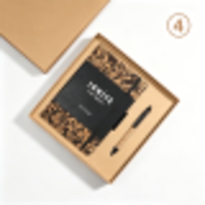 Logo Branded Gifts 2-in-1 Natural Cork & Coffee Grounds Notebook and Pen Gift Set - Gallery 4