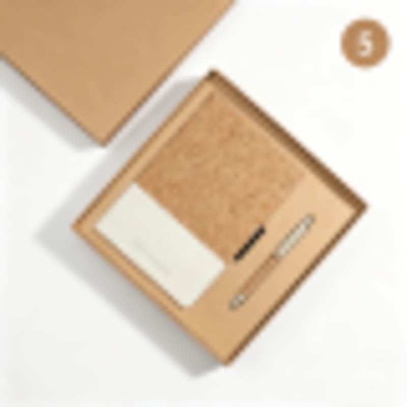 Logo Branded Gifts 2-in-1 Natural Cork & Coffee Grounds Notebook and Pen Gift Set - Gallery 5