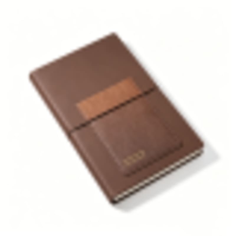 Custom Notebooks With Logo A5 Eco Leather with Pocket & Elastic Closure - Gallery 4