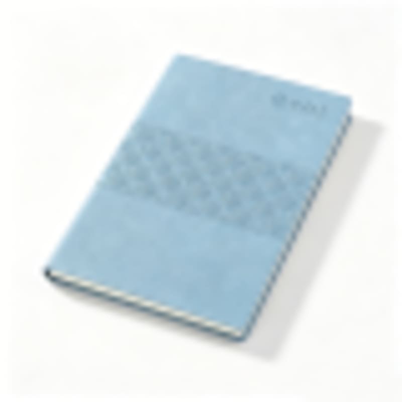 Custom Embossed Notebook A5 Eco Sheepskin Suede with Fan Pattern - Gallery 2