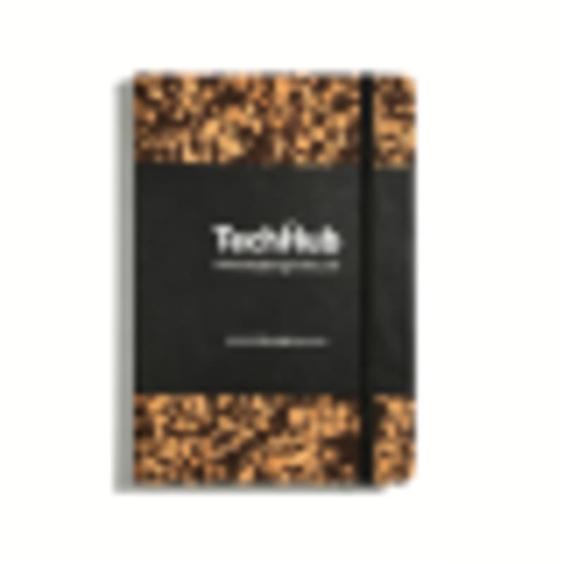 Personalised Notebook A5 Eco Cork & Coffee Waste with Elastic Band - Gallery 4