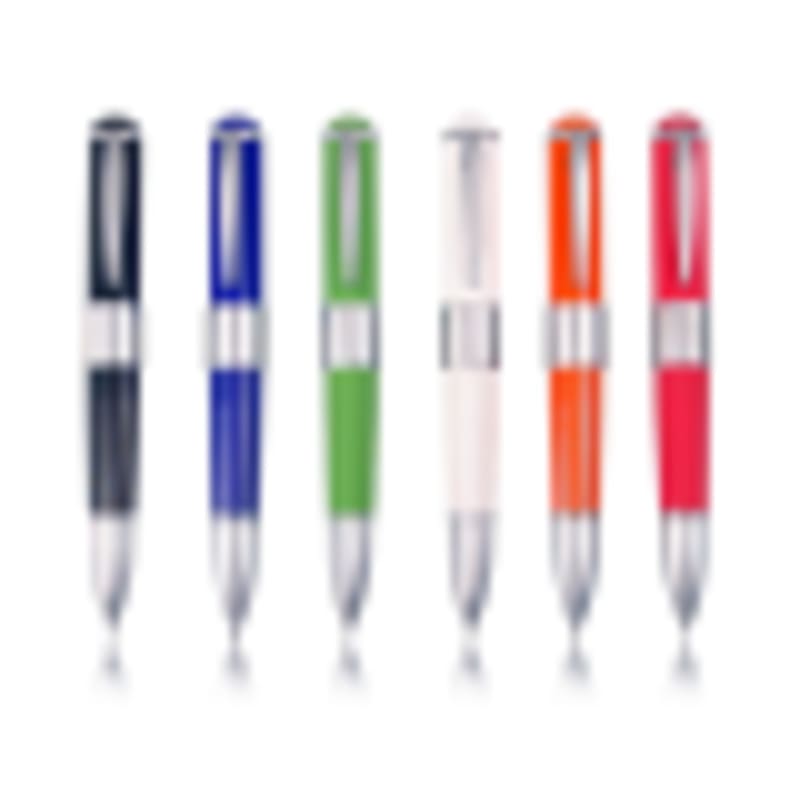 Holiday Promotional USB Sticks Ribbed Grip Pen Flash Drive 6 Vibrant Colors - Gallery 1