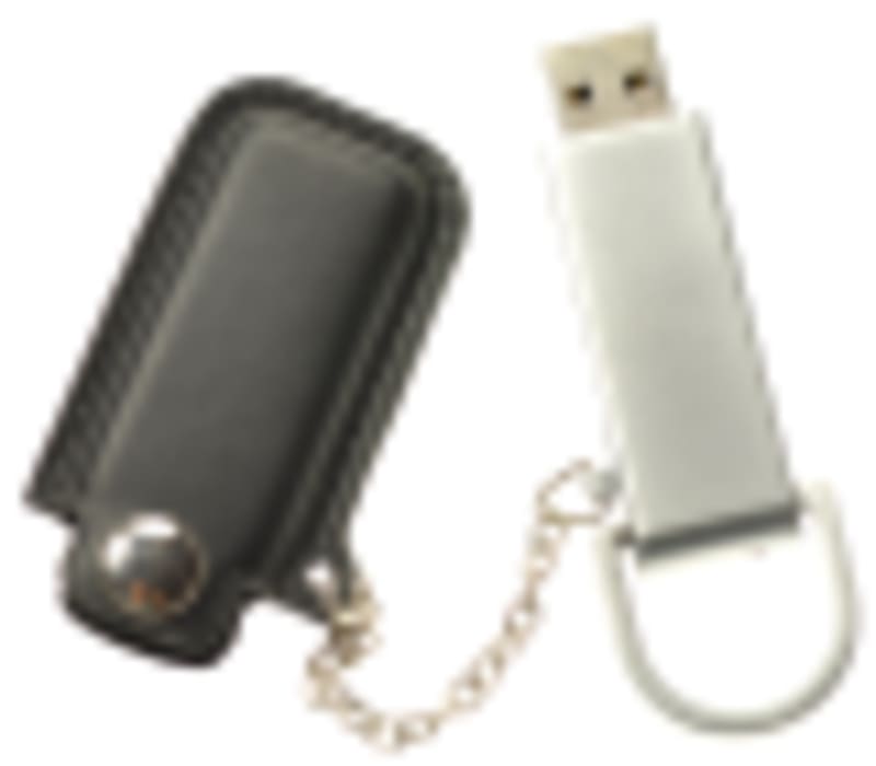 Personalized Flash Drives Bulk Detachable Leather Pouch with Keychain - Gallery 3