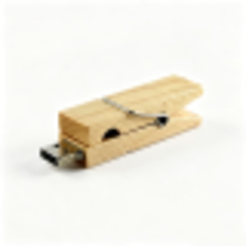 Wood USB Drives Custom Unique Clothespin Shape Maple Flash Drive - Gallery 1