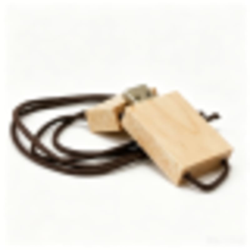 Branded USB Memory Sticks Mini Rectangle with Detachable Lanyard Maple & Walnut - Gallery 2