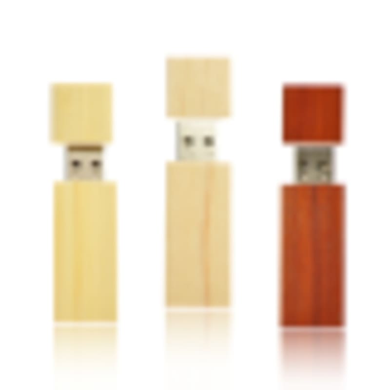 Custom Printed USB Flash Drives Classic Rectangular Cap Design 3 Wood Options - Gallery 1