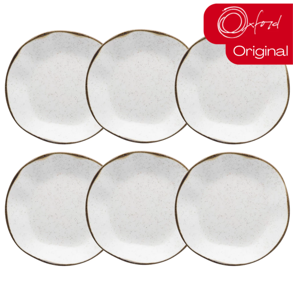 Prato Fundo Ryo Maresia Areia 6 Unidades 22,5cm Oxford Porcelanas